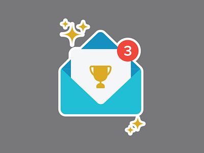 Notification award envelope icon illustration notification trophy
