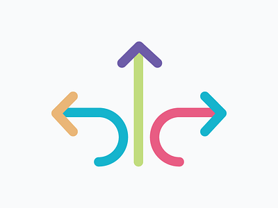 Icon – Controlled Flexibility arrows colourful icon illustration