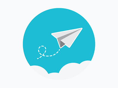 Paper Airplane airplane clouds contact icon illustration paper airplane