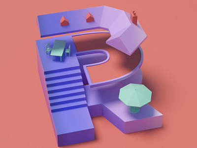 R 36daysoftype 3d c4d lettering number r two type typography