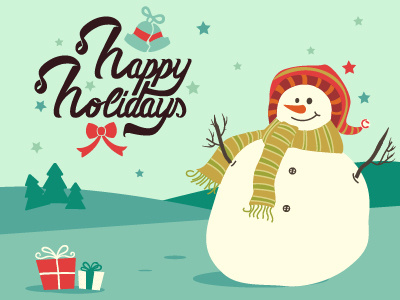 Happy Holidays christmas happy joy present snow snowman star