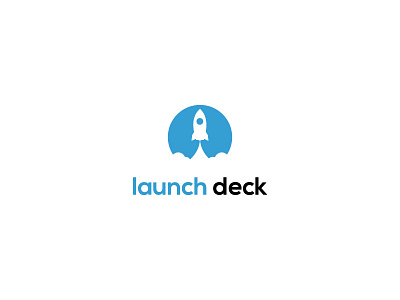 launch deck logo black blue circle deck design launch logo logo design rocket round shuttle smoke