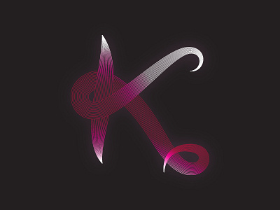 36 days of type - K 36days 36daysoftype black electric flat krado letter lettering line pink red white