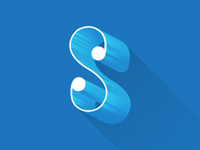 36 days of type - S 36days 36daysoftype blue flat gradient letter lettering s typo typography white