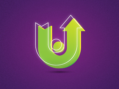 36 days of type - U 36days 36daysoftype arrow circle gradient green letter lettering purple typo typography white