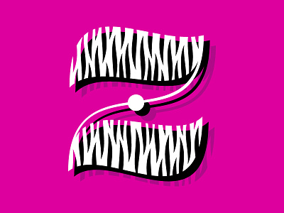 36 days of type - Z 36days 36daysoftype letter lettering pattern pink type typo typography white z zebra