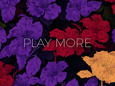 Play More Flowers Illustration art drawing illustration magenta nature pattern photoshop purple red yellow