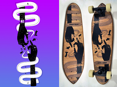 Cruiser Skateboard Design Ateluhm ateluhm blood board calin cruiser design hand illustration krado radu skateboard wood
