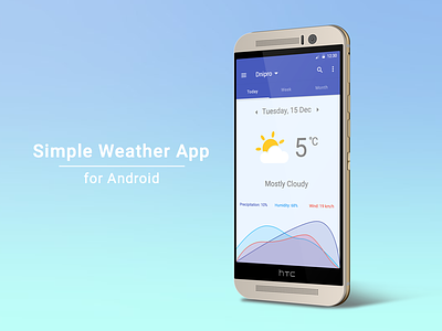 Weather App Concept android cloud forecast interface sun temperature ui ux weather