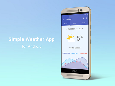 Weather App Concept android cloud forecast interface sun temperature ui ux weather