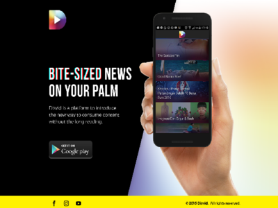 Disvid Landing Page android landing page news app