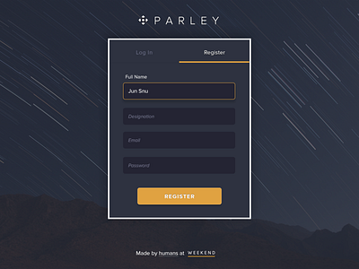Parley's Login Page booking meeting room platform