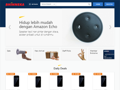 Bhinneka's New Homepage ecommerce homepage indonesia