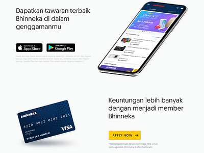 Bhinneka Apps & Membership concept ecommerce homepage indonesia