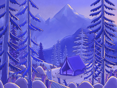 Scene De Montagne bis colors digital painting illustration landscape mountains nature procreate