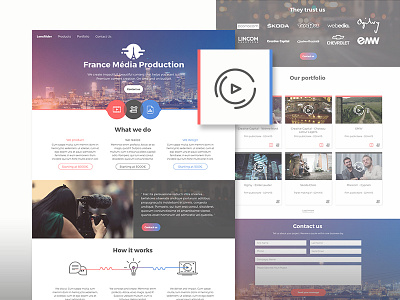 France Media Production - Website blue design france logo production red video web
