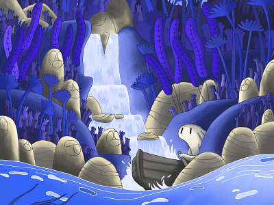 Waterfalls bandedesauvages digital illustration digital painting illustration ink monster nature waterfalls