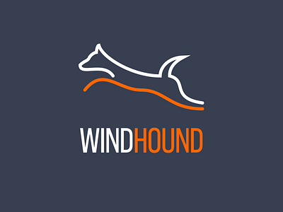 Windhound Logo brand branding design dog flat design font graphic design logo logo design minimal logo minimalistic logo pets vector wind