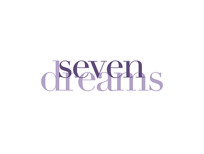 Seven Dreams Logo light purple logo logo design purple purple logo serif serif font typography typography logo word brand wordmark words