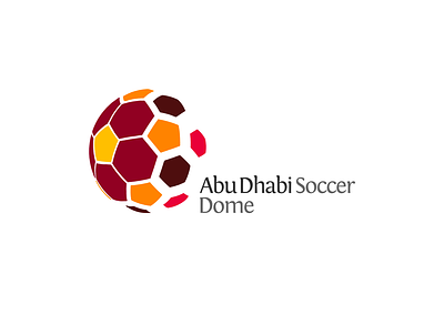 Abu Dhabi Soccer Dome Logo abu dhabi flat design graphic design logo logo design red soccer soccer ball soccer design soccer dome soccer logo sport sport design sport logo sports sports logo