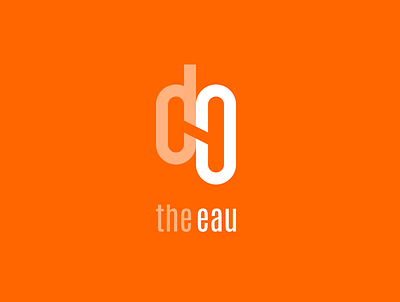 The Eau Logo branding eau flat logo graphic design logo logo design orange typography typography logo water water bottle water company logo