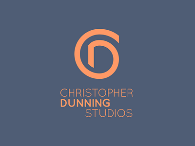 Christopher Dunning Studios Logo basic forms blue flat flat design flat logo flat logo design logo logo design orange round spiral spiraling studio studio logo timeless logo timeless logo design typography