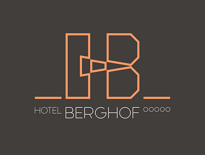 Hotel Berghof Logo anagram anagram logo flat flat design flat logo graphic design green hotel hotel logo line line art line art logo lineart lineart logo logo logo design monogram monogram logo orange typography