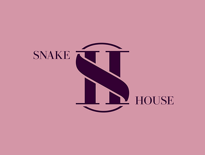 Snake House Logo anagram anagram design anagram logo boutique classic classic design dark feminie feminine design flat design house logo logo design rose rose color serif serif font serif typography snake snake house
