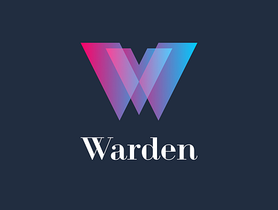 Warden Logo anagram blue department store gradient gradient design gradient logo logo logo design minimal minimalistic monogram online shop red shop store typography w white