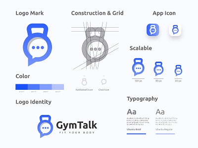 GymTalk branding chat icon logo creative logo design design fitness logo fitness logo design gradient logo gradient logo design graphic design gym logo kattlebell icon logo logo design minimal logo minimal logo design modern logo design vector vector logo design