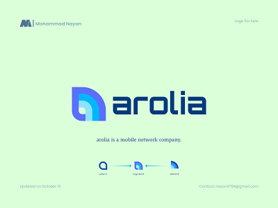 arolia mobile network company logo design, a letter logo