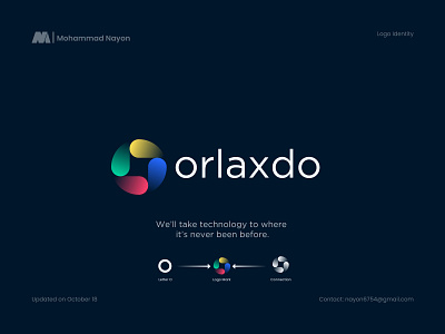 orlaxdo technology company abstract mark logo, O letter logo