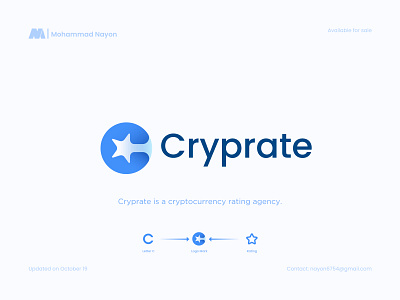 Cryprate cryptocurrency rating company logo, C letter logo 2022 creative logo 3d logo 99 design logo agency bitcoin blockchain brand identity design branding c letter logo creative logo cryptocurrency gradient logo graphic design logo design logo trend minimal logo modern logo rating copany timeless logo visual identity