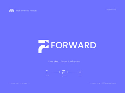 Forward marketing agency company logo design, F letter logo
