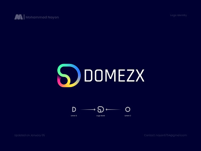 DOMEZX financial service company logo design, D letter