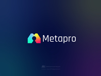 Metapro technology company logo , M letter logo