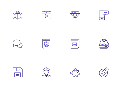 Iconset design icons illustration vector website