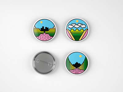 Nature Pins design flat illustration merch pin pins print