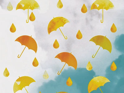 Raining Umbrella digital making pattern mix media raining umbrella watercolor