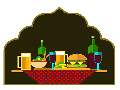 Gala Dinner digital illustration dinner drinks food food drinks gala dinner illustration invite last supper