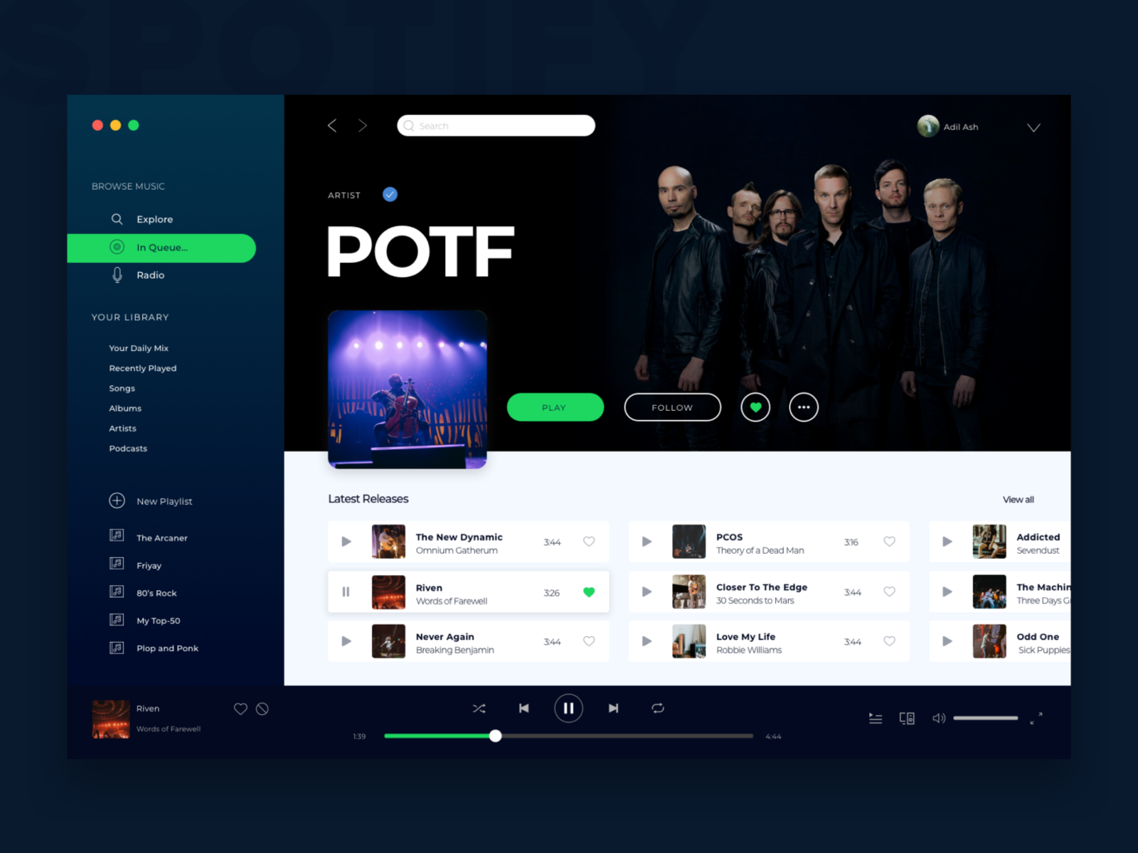Spotify Re-design by Adil on Dribbble