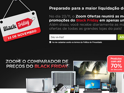 Black Friday Landing Page art direction black black friday box email friday hotsite landing landing page mail navigation product promo sing sing in sing up tabs zoom