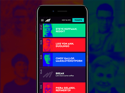 TNW NYC Speaker Program colorful colors conference events iphone mobile smartphone ui ux