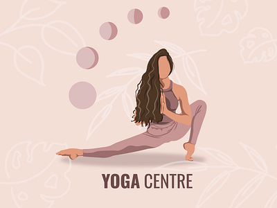 Yoga center poster design асана гармония девушка духовность йога поза постер растяжка спокойствие спорт