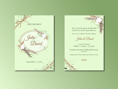 Wedding invitation бракосочетание гости дизайн жених натуральность невеста постельные тона приглашение природа рустик свадьба цветы