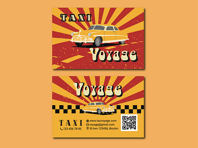 Визитная карточка такси "Вояж" design hudson hornet retro автомобиль визитная карточка винтаж извоз лучи солнца пассажиры поездка реклама такси