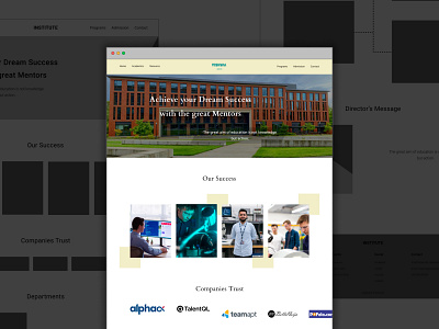 Institute landing page