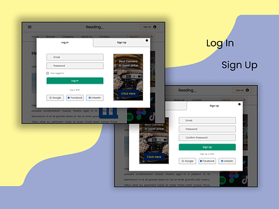 Log In | Sign Up design figma ui uiux userinterface ux web