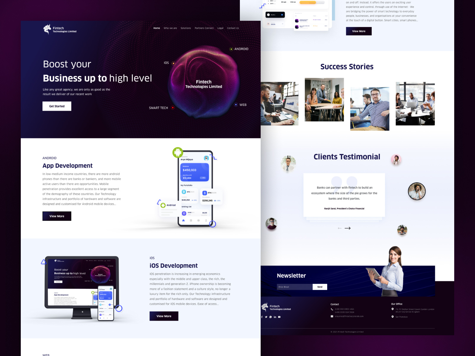 Fintech - Website Landing Page UI Design by White Orange Software on ...