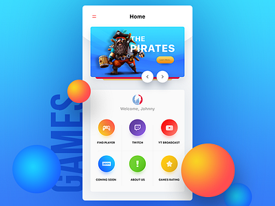 Game Landing page UI app color game material mobile ui ux